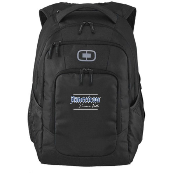 Black OGIO laptop backpack with the logo on the front pocket